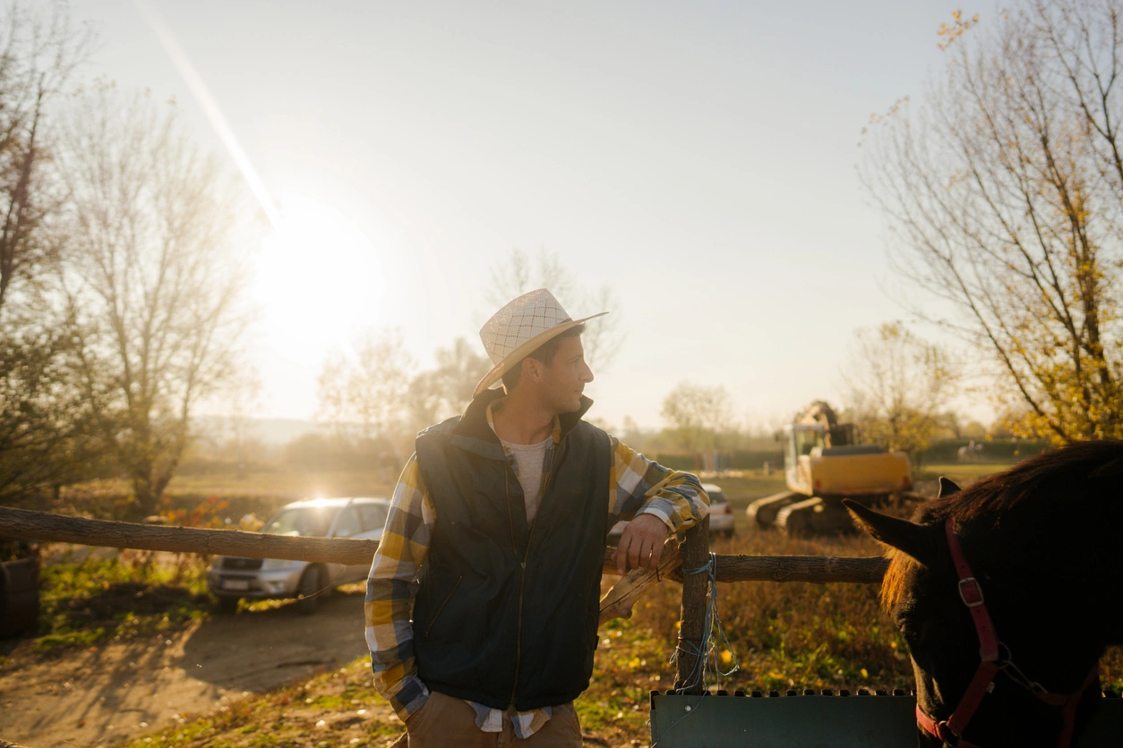 Your support creates new beginnings Veteran rancher caring for livestock at the foundation ranch