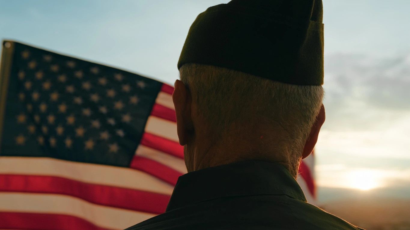 Honoring service through new purpose Veteran honoring the American flag at From Warrior to Rancher Foundation